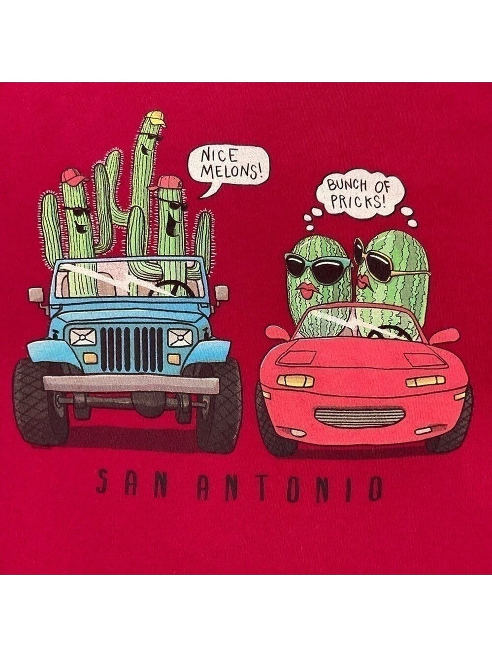 San Antonio Nice Melons! Bunch Of Pricks Cactus Watermelons Jeep Car Shirt Small